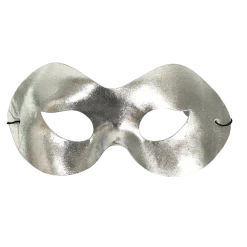 Plush Appeal, LLC Party Supplies Shiny Silver Masquerade Mask With Elastic Band (Each)