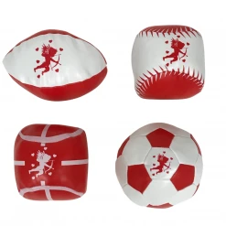 Mardi Gras Spot 4" Red And White Valentine's Vinyl Sports Ball - 4 Styles (Dozen)