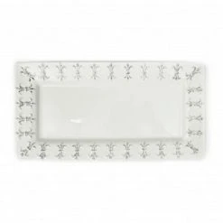Sale Party Supplies 8" X 6.75" Fleur De Lis Rectangular Small Platter (Each)