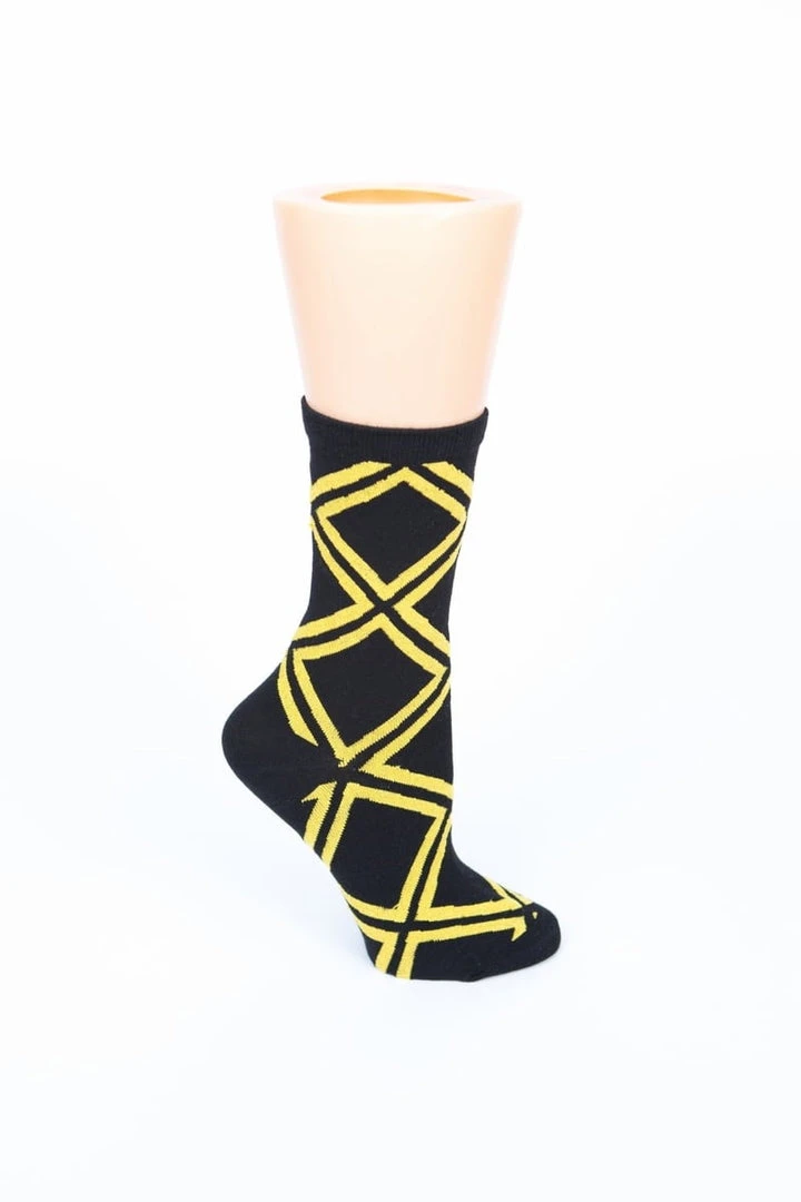 MGSPOT Black And Gold Geometric Socks (Pair) 3 MGSPOT Black And Gold Geometric Socks (Pair)