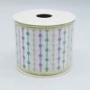 - No Manufacturer - White Ribbon With Purple, Green And Gold Lines And Dots (Each) Party Supplies 1 - No Manufacturer - White Ribbon With Purple, Green And Gold Lines And Dots (Each) Party Supplies