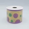 - No Manufacturer - Purple, Green And Gold Polka Dot Ribbon (Each)