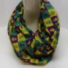 Sale 72" Purple, Green And Yellow Harlequin Fleur De Lis Scarf (Each) 1 Sale 72" Purple, Green And Yellow Harlequin Fleur De Lis Scarf (Each)