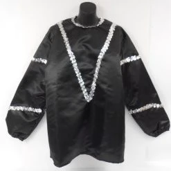 Mardi Gras Spot #17 - Solid Black Costume With Silver Sequins Trim On Neckline And Arm (Each) Party Supplies 9 Mardi Gras Spot #17 - Solid Black Costume With Silver Sequins Trim On Neckline And Arm (Each) Party Supplies