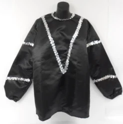 Mardi Gras Spot #17 - Solid Black Costume With Silver Sequins Trim On Neckline And Arm (Each) Party Supplies