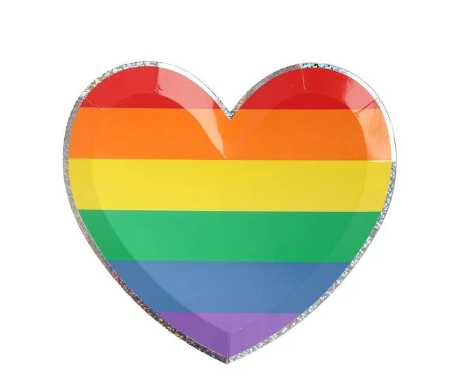 Plush Appeal, LLC Rainbow Heart Small Plates (Pack Of 8) Party Supplies 3 Plush Appeal, LLC Rainbow Heart Small Plates (Pack Of 8) Party Supplies