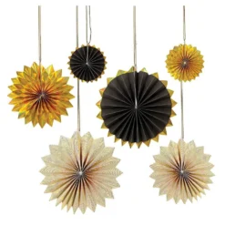 Plush Appeal, LLC Black And Gold Pinwheel (Pack Of 6)