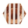 Sale Party Supplies Rose Gold Large Striped Plate (Pack Of 8)
