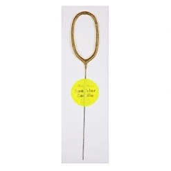 Plush Appeal, LLC Party Supplies Mini Gold "0" Sparkler Candle (Each)