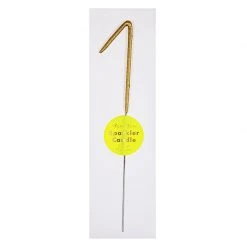 Plush Appeal, LLC Party Supplies Mini Gold "1" Sparkler Candle (Each)