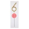 Plush Appeal, LLC Mini Gold "6" Sparkler Candle (Each) Party Supplies 2 Plush Appeal, LLC Mini Gold "6" Sparkler Candle (Each) Party Supplies