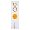 Plush Appeal, LLC Mini Gold "8" Sparkler Candle (Each) Party Supplies