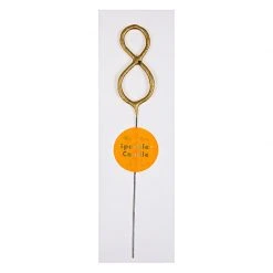 Plush Appeal, LLC Mini Gold "8" Sparkler Candle (Each) Party Supplies