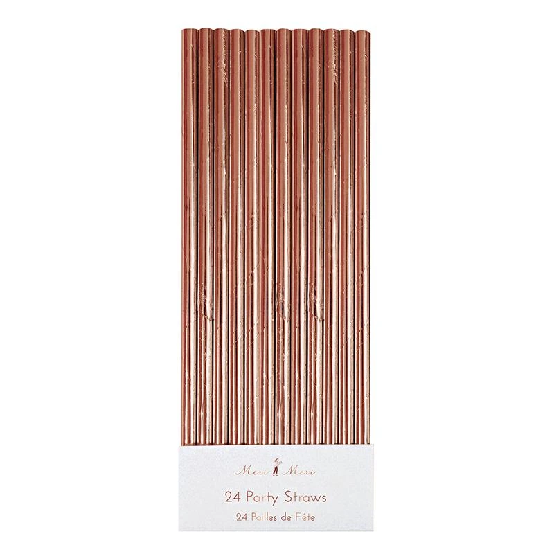 Plush Appeal, LLC Party Supplies Rose Gold Foil Party Straws (Pack Of 24) Plush Appeal, LLC Party Supplies Rose Gold Foil Party Straws (Pack Of 24)