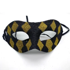 Plush Appeal, LLC Party Supplies Black And Gold Harlequin Mask (Each)