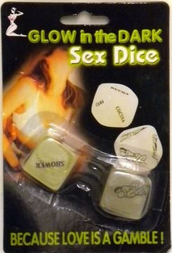 Mardi Gras Spot Novelties Large Glow In The Dark Sex Dice (Pack)