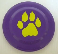 Mardi Gras Spot Purple And Gold Frisbee With Tiger Paw Imprint 7" (Dozen) Toys