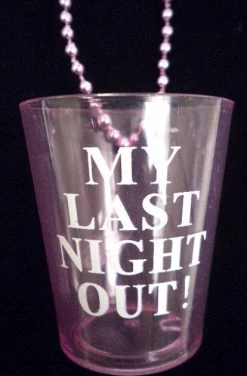 Sale My Last Night Out Shot Glass Necklace Beads