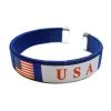 Mardi Gras Spot Beads 7" USA Flag Logo Bracelet (Dozen)