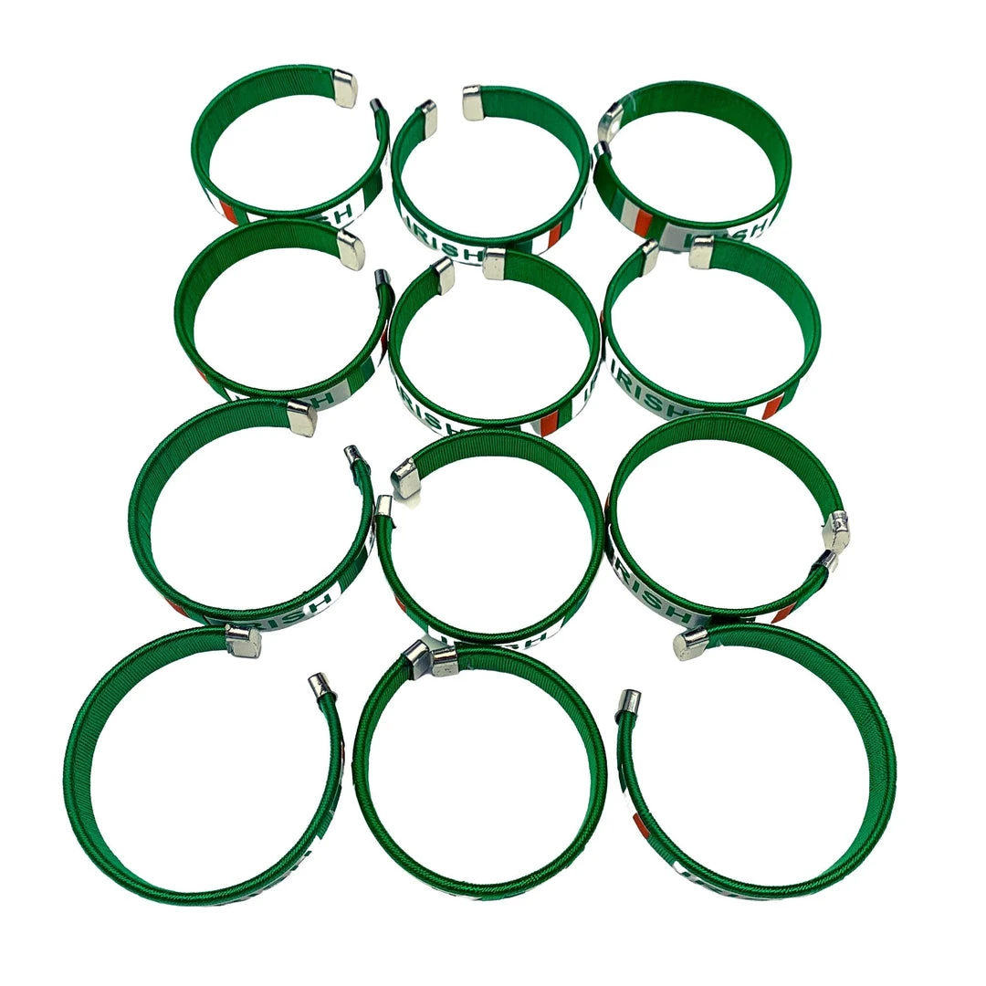 Mardi Gras Spot 7" Green Irish Bracelet Beads Mardi Gras Spot 7" Green Irish Bracelet Beads