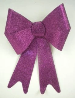 Sale Party Supplies Purple Glittered Bow 8" X 11" (Each)