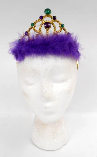 Mardi Gras Spot Headbands Princess Tiara With Purple Trim (Dozen) 3 Mardi Gras Spot Headbands Princess Tiara With Purple Trim (Dozen)