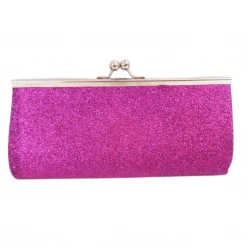 Sale Novelties Large Hot Pink Glitter Clutch Purse 9.5" X 4.5" (Each)