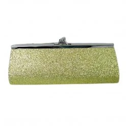 Sale Gold Glitter Clutch Purse 8" X 3" With Chain (Each)