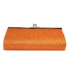 Sale Orange Glitter Clutch Purse 8" X 3" With Chain (Each) 1 Sale Orange Glitter Clutch Purse 8" X 3" With Chain (Each)