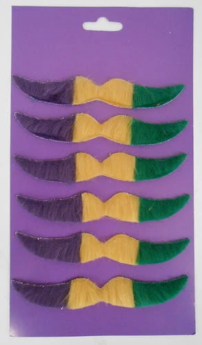 Plush Appeal, LLC Purple, Green And Yellow Mustache (Pack Of 6) Plush Appeal, LLC Purple, Green And Yellow Mustache (Pack Of 6)