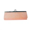 Sale Neon Coral Glitter Clutch Purse 8" X 3" With Chain (Each)