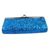 Sale Turquoise Metallic Clutch Purse 8" X 3" With Chain (Each)