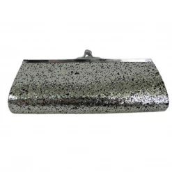 Sale Novelties Black And Gold Metallic Clutch Purse 8" X 3" With Chain (Each)