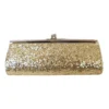 Sale Gold Metallic Clutch Purse 8" X 3" With Chain (Each)