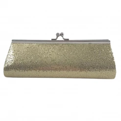 Sale Novelties Gold Disco Clutch Purse 8" X 3" With Chain (Each)