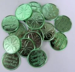 Sale Plastic 4-Leaf Clover Good Luck Coin (Gross) Toys