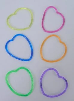 Mardi Gras Spot Heart Bracelet - Assorted Colors (Pack Of 6) Novelties