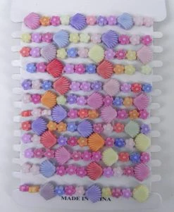 Sale Bracelet - Seashell And Flower - Pastel (Pack Of 144) Beads
