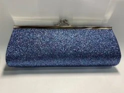 Sale Purple And Teal Glitter Clutch Purse 8" X 3" With Chain (Each)