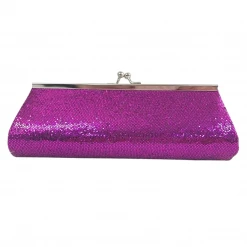 Sale Purple Disco Clutch Purse 8" X 3" With Chain (Each)
