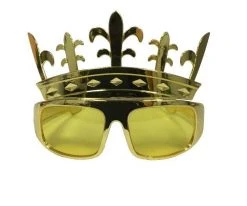 Mardi Gras Spot Novelties Metallic Gold Sunglasses With Fleur De Lis Crown (Each)
