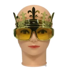 Mardi Gras Spot Novelties Metallic Gold Sunglasses With Fleur De Lis Crown (Each)