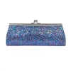 Sale Blue Mix Glitter Clutch Purse 8" X 3" With Chain (Each) Novelties