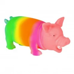 Mardi Gras Spot 8" Snorting Rainbow Pig (Each)