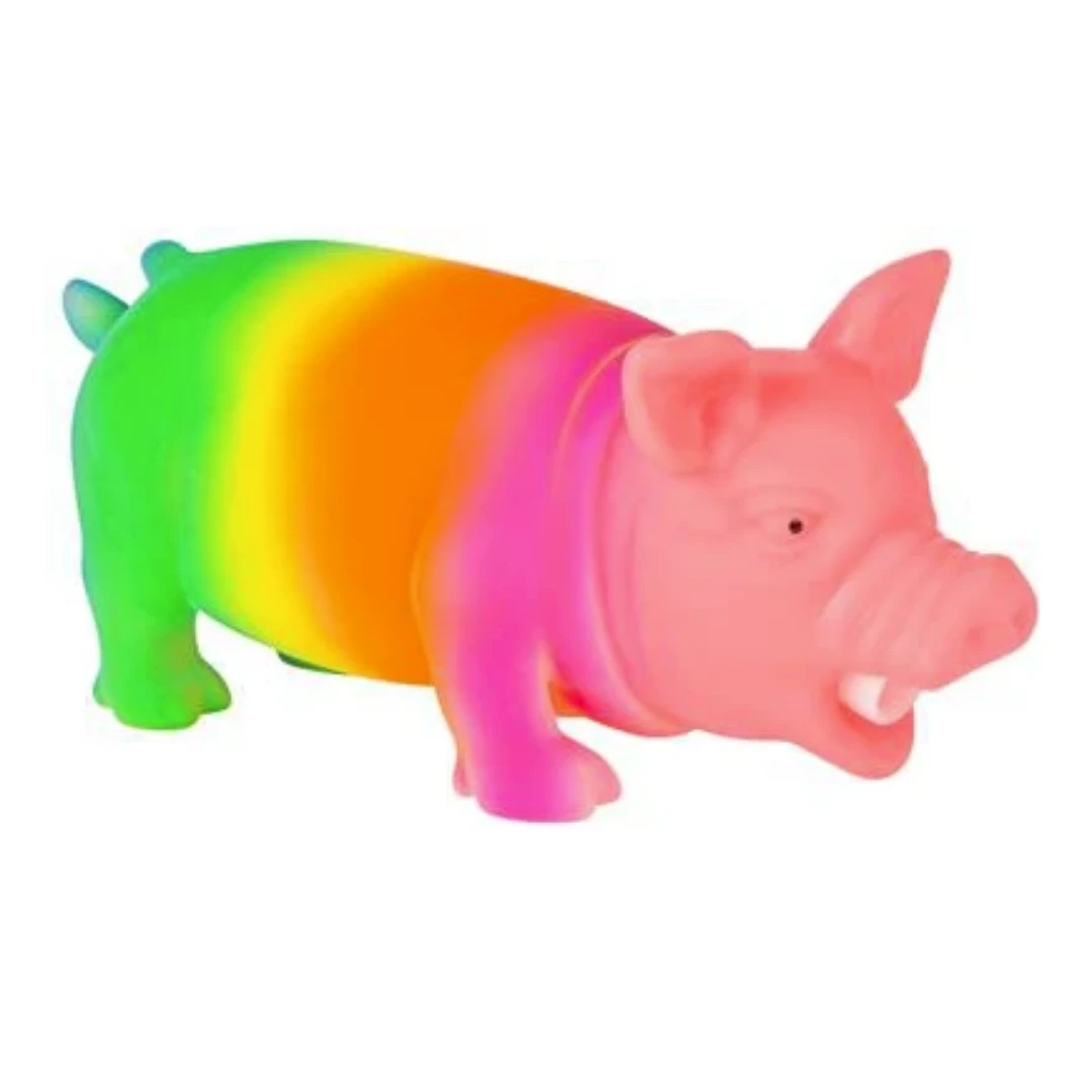 Mardi Gras Spot 8" Snorting Rainbow Pig (Each) 3 Mardi Gras Spot 8" Snorting Rainbow Pig (Each)