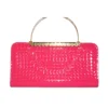 Sale Novelties Hot Pink Vinyl Wallet Purse With Gold Handle (Each)