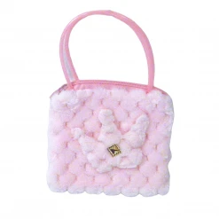 Sale Pink Plush Purse With Crown (Pack Of 6) - Closeout