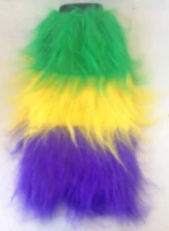 Plush Appeal, LLC Purple, Green And Yellow Fuzzy Leg Warmers (Pair) Party Supplies