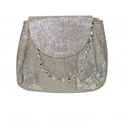 Sale Silver Glitter Purse With Chain Strap (Each) - Closeout