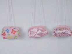 Mardi Gras Spot Pink Purse With Long Strap (Pack Of 6)